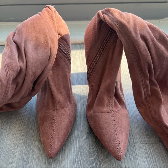 Windsor Suede Pink Over-Knee Boots - Picture 4 of 8